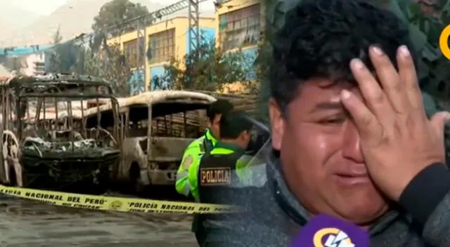 Chofer rompe en llanto al enterarse que su bus se había incendiado en Independencia.