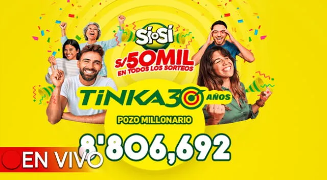 El pozo millonario de la Tinka se sorteará el domingo 29 de septiembre a las 10:50 p.m.