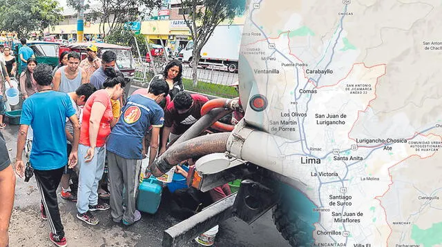 Corte de agua de Sedapal tras una emergencia.