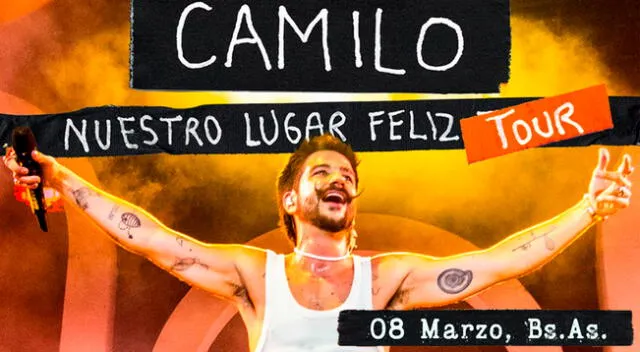 Camilo anuncio su gira por Latino América y en marzo del 2025 llegará a Argentina como parte del 'Nuestro lugar feliz' Tour.