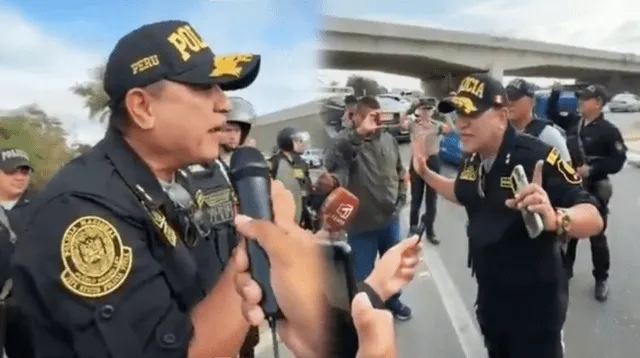 La reacción del Jefe de la PNP de Piura contra manifestantes