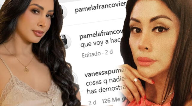 El último mensaje que Pamela Franco recibió de Vanessa Pumarica antes de revelarse que la criticaba a sus espaldas.