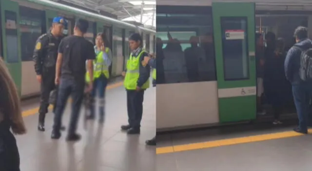 Hombre ingresa con aterrador disfráz que lo sacan del tren de la Línea 1 del Metro de Lima.