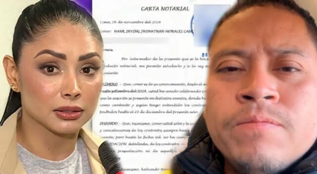 Pamela Franco envió carta notarial a Irving Morales.