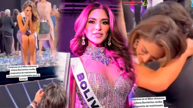 En el Miss Universo 2024, la Miss Bolivia fue sorprendida por su novio, quien le pidió la mano.