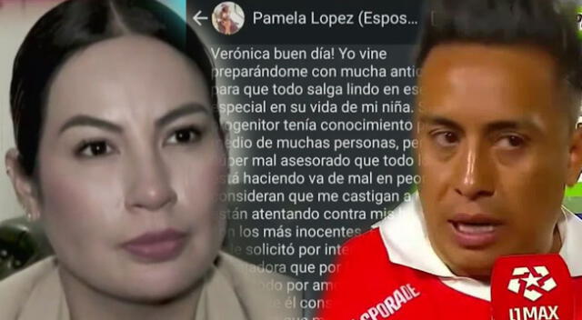 Pamela López habló sobre la ausencia de Christian Cueva en primera comunión.