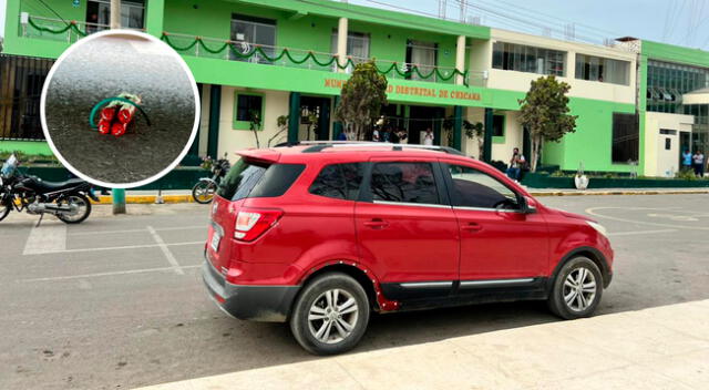 Dejan dinamita en auto de regidora frente a la plaza de Armas de Chicama Dejan dinamita en auto de regidora frente a la plaza de Armas de Chicama