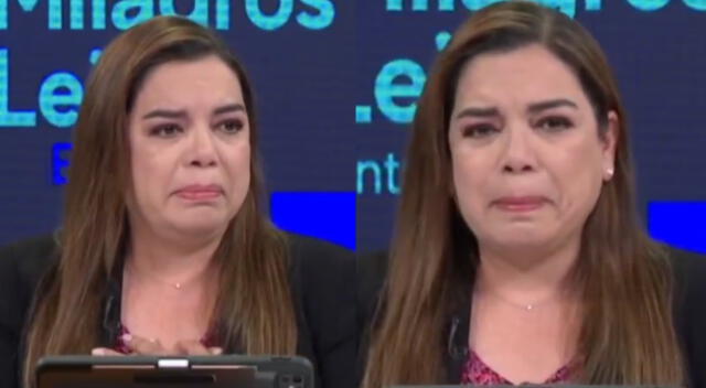 Milagros Leiva tuvo que interrumpir una entrevista en vivo para anunciar la muerte de su padre.