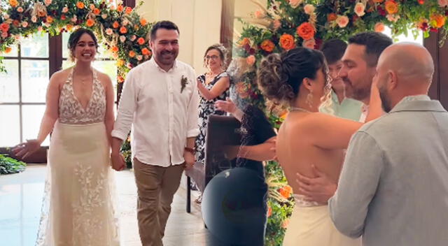 Giacomo Bocchio tuvo una íntima boda con Brenda Dávila.