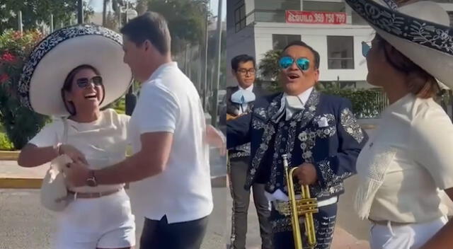 Susana Alvarado y Paco Bazán fueron sorprendidos con una serenata. Susana Alvarado y Paco Bazán fueron sorprendidos con una serenata.