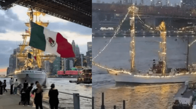 Buque de México estrella el Puente de Brooklyn y deja 2 muertos.