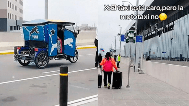 Mototaxi cruza el nuevo Jorge Chávez y causa revuelo.