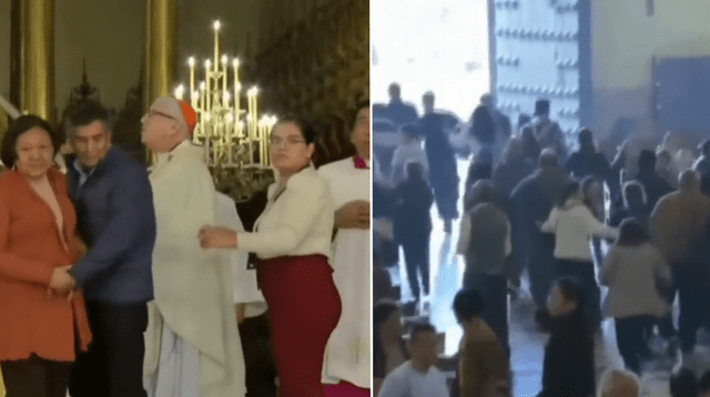 Catedral de Lima vivió momentos de pánico tras potente sismo de 6.1 en plena liturgia. Catedral de Lima vivió momentos de pánico tras potente sismo de 6.1 en plena liturgia.