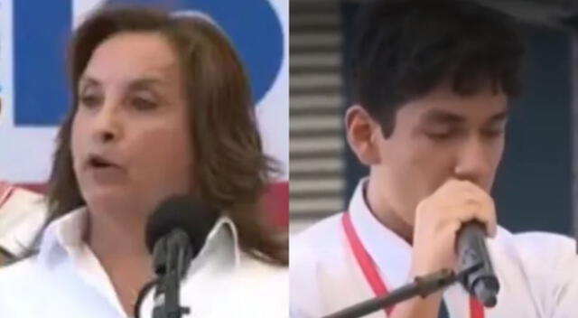 Durante la inauguración de un nuevo colegio público en Piura, Dina Boluarte no esperaba el fuerte mensaje por parte de uno los escolares. Durante la inauguración de un nuevo colegio público en Piura, Dina Boluarte no esperaba el fuerte mensaje por parte de uno los escolares.