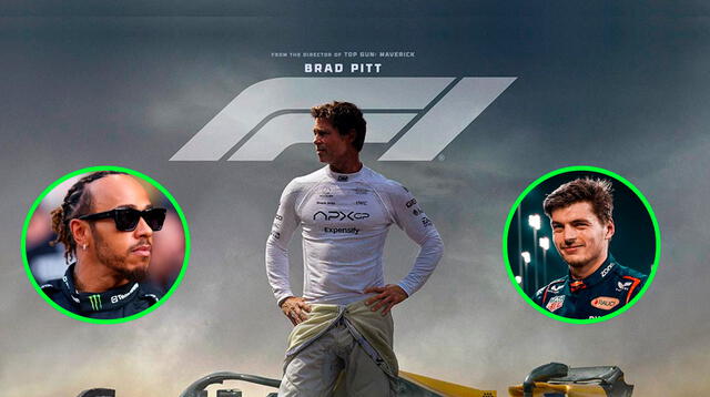 Lewis Hamilton y Max Verstappen son algunos de los pilotos de la Fórmula 1 que aparecen en la cinta de Brad Pitt. Foto: composición EP Lewis Hamilton y Max Verstappen son algunos de los pilotos de la Fórmula 1 que aparecen en la cinta de Brad Pitt. Foto: composición EP