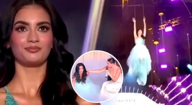 Candidata del Miss Universe Latina 2025 sufre HORRIBLE caída desde las alturas EN VIVO Candidata del Miss Universe Latina 2025 sufre HORRIBLE caída desde las alturas EN VIVO