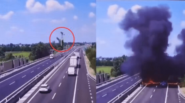 Avioneta cae en plena autopista y estalla: pareja muere calcinada y varios autos arden sin control Avioneta cae en plena autopista y estalla: pareja muere calcinada y varios autos arden sin control