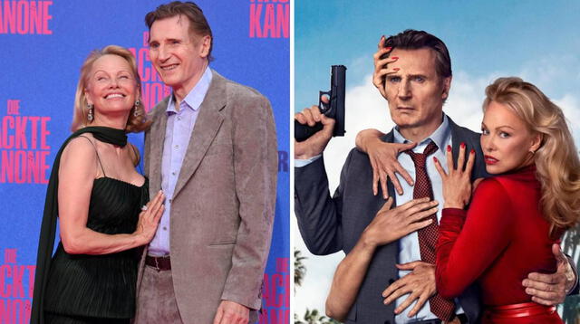 Liam Neeson y Pamela Anderson protagonizan el reebot de 'The Naked Gun'. Foto: composición EP