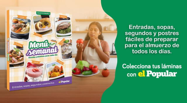 Menú semanal, en nuevo coleccionable del diario El Popular Menú semanal, en nuevo coleccionable del diario El Popular