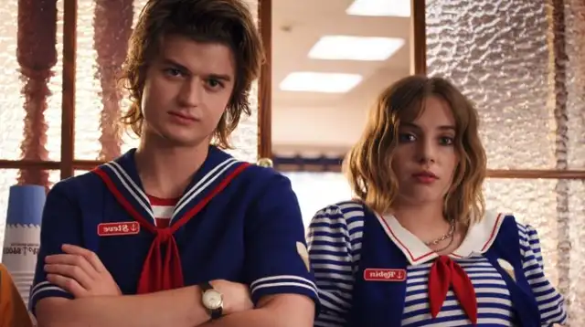 Joe Keery (Steve Harrington) y Maya Hawke (Robin). Foto: Netflix.   