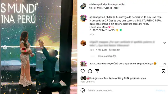  Florcita y su hijo protagonizan tierna escena en el Miss Mundo Latina Perú 