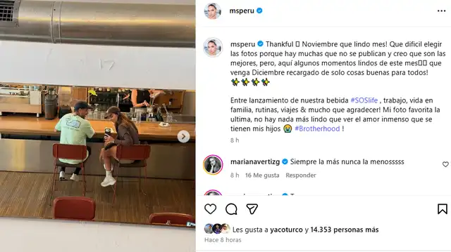 <em>Natalie Vértiz comparte lo mejor de su noviembre. Captura: Instagram</em> <em>Natalie Vértiz comparte lo mejor de su noviembre. Captura: Instagram</em>