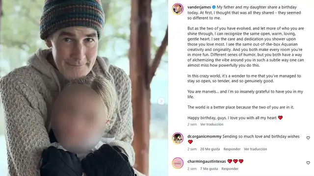  James Van Der Beek le dedicó un tierno mensaje de cumpleaños a su hija. Foto: Instagram 