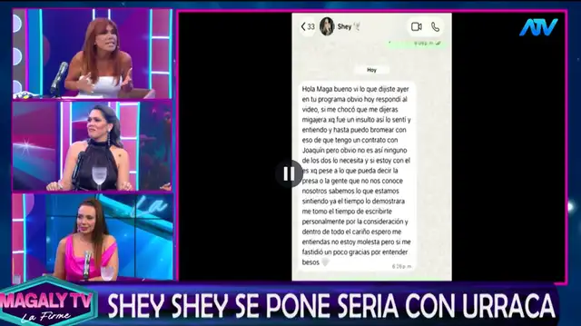 Magaly Medina expone conversación privada con Sheyla Rojas.