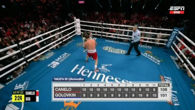 18va victoria de 'Canelo' y sigue representando a México a todo lo alto. Crédito: ESPN    