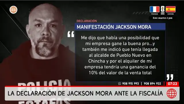 Jackson Mora revela ante la Fiscalía cómo su empresa recibió más de S/9 millones: 