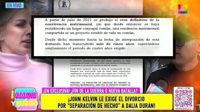 John Kelvin interpone demanda de divorcio a Dalia Durán y ella tiene impensada reacción