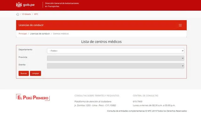 Crédito: Captura de la web de la Dirección General de Autorizaciones<br>en Transportes    