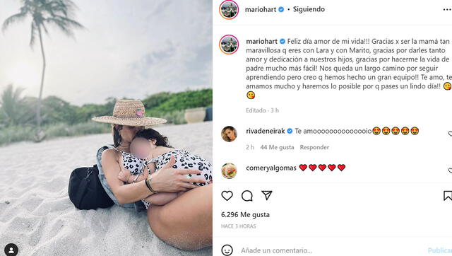 Mario Hart envía emotivo mensaje a Korina Rivadeneira. Foto: Instagram   