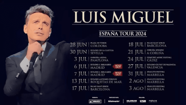 Luis Miguel en España: precios de entradas y ciudades confirmadas de su tour 2024