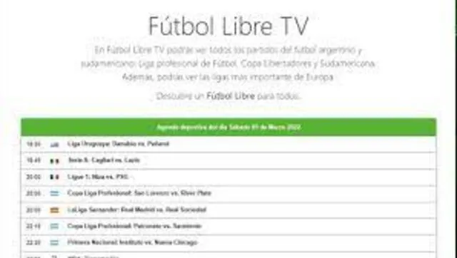 Página web de 'Fútbol Libre'
