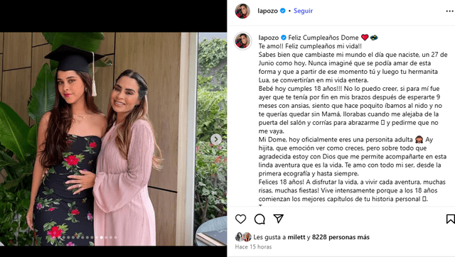 Ethel Pozo se emocionó por el cumpleaños de su hija. Ethel Pozo se emocionó por el cumpleaños de su hija.