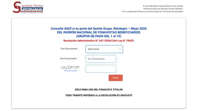 Link del Fonavi 2026: Conoce con tu DNI si perteneces al Reintegro 5 oficializado HOY.