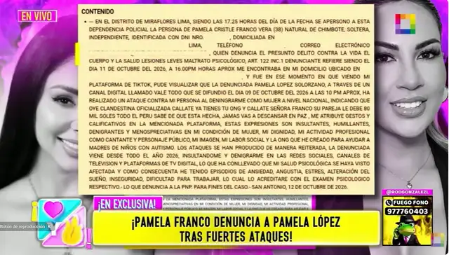 Pamela Franco expone lista de daños que habría sufrido por Pamela López, pero la desmienten en vivo Pamela Franco expone lista de daños que habría sufrido por Pamela López, pero la desmienten en vivo