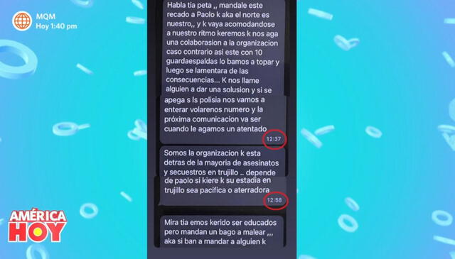  Chat de extorsión a la madre de Paolo Guerrero, Doña Peta.   