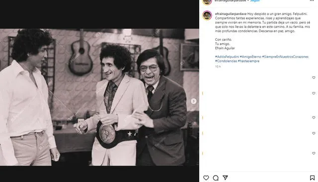 Efraín Aguilar dedicó emotivo post a Felpudini.  