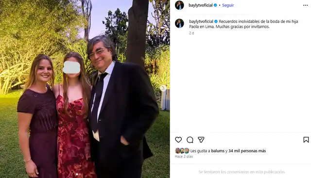 Jaime Bayly confirma que sí asistió a la boda de su hija.