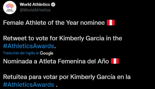Vota por Kimberly García con un retuit. / FUENTE: Twitter. 