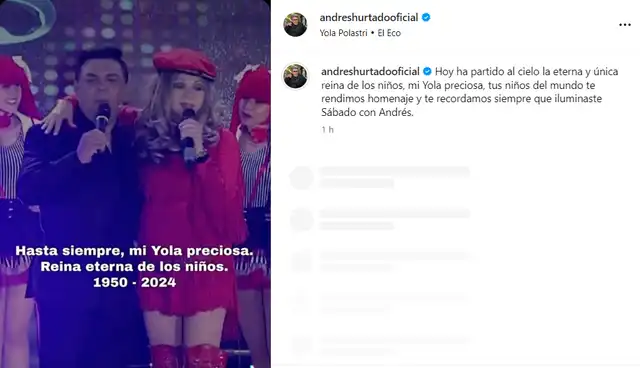 Andrés Hurtado se despide de Yola Polastri.  