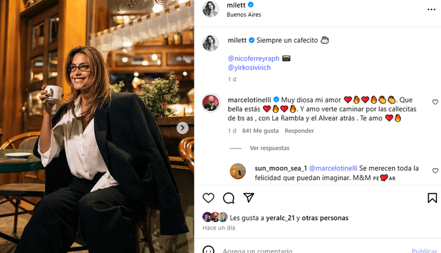 Marcelo Tinelli grita su amor por su pareja.