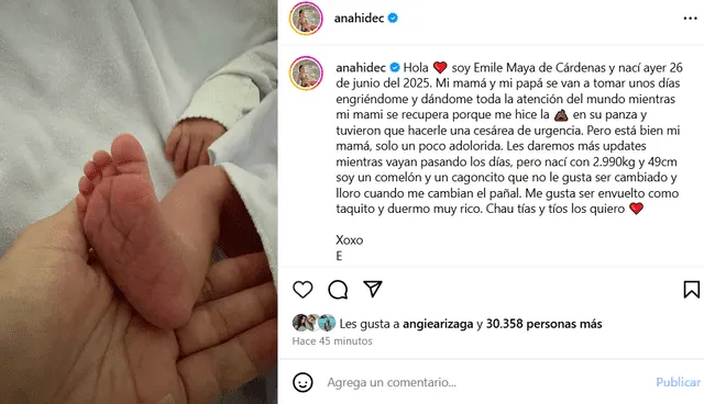 Anahí de Cárdenas presenta a su bebé. Anahí de Cárdenas presenta a su bebé.