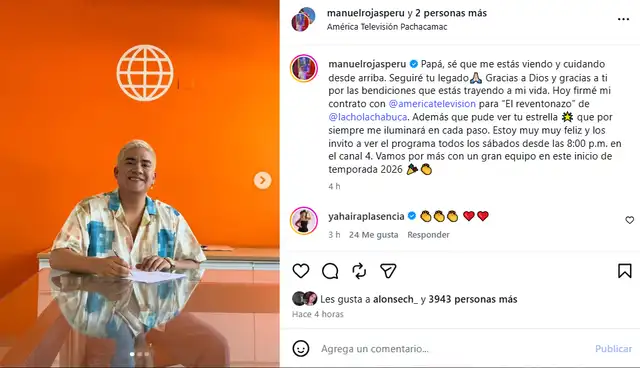 Hijo de Manolo Rojas inicia una nueva etapa en la TV.