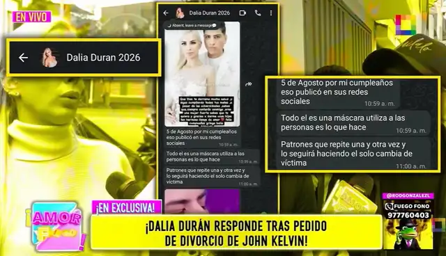 Jonh Kelvin interpone demanda de divorcio a Dalia Durán y ella tiene impensada reacción