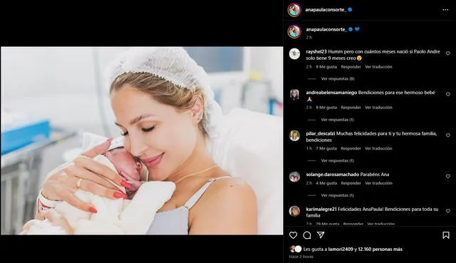 Ana Paula Consorte se luce producida en Instagram en foto con su hijo recién nacido.