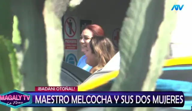Monserrat y novia de Melcochita, Heydi Amado, se ríen junto al cómico.
