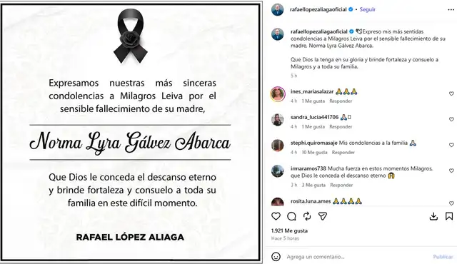 ¡DOLOROSA PÉRDIDA! Fallece la madre de Milagros Leiva y sus amigos le dedican EMOTIVOS mensajes: “Fortaleza y consuelo” ¡DOLOROSA PÉRDIDA! Fallece la madre de Milagros Leiva y sus amigos le dedican EMOTIVOS mensajes: “Fortaleza y consuelo”